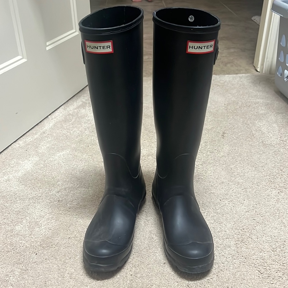Black Tall Hunter Rain Boots